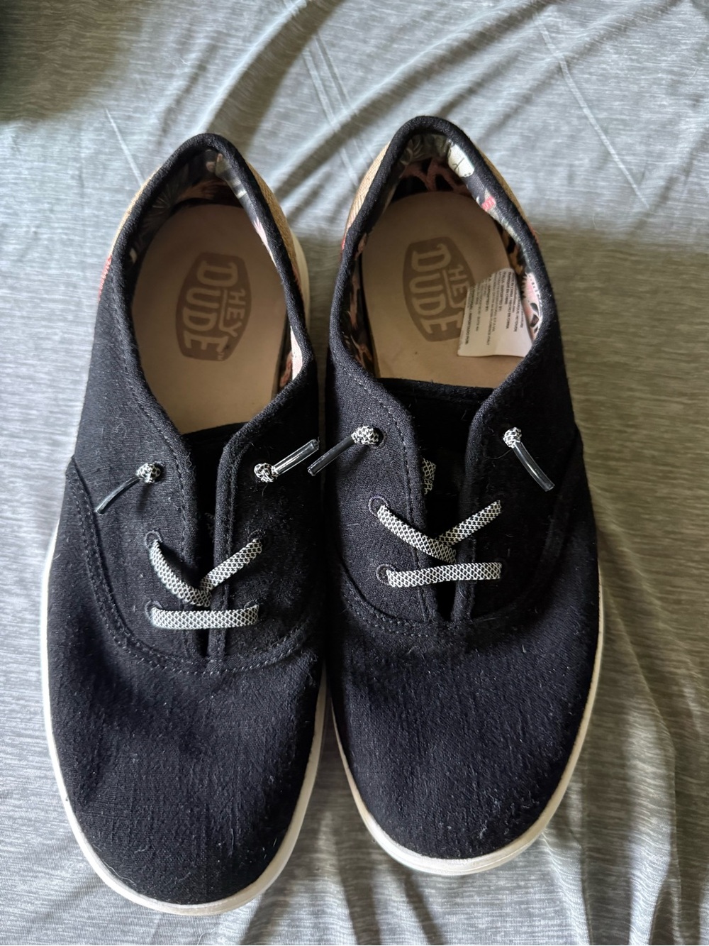 Women’s Hey Dudes Black Canvas Casual Sneakers